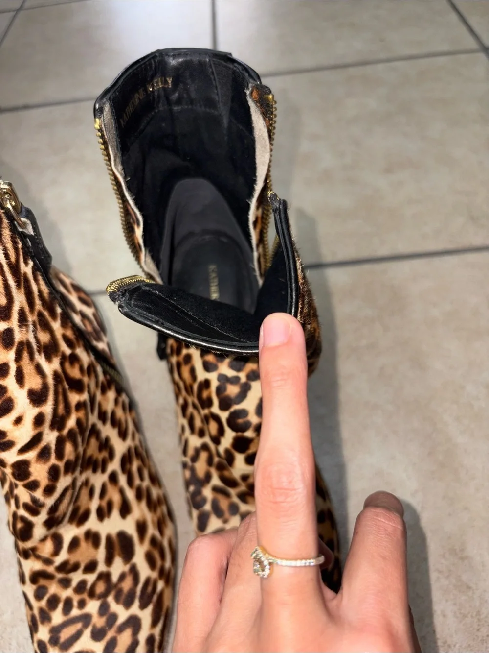 Katherine Ankle Booties in Leopard Print - Tan/Brown